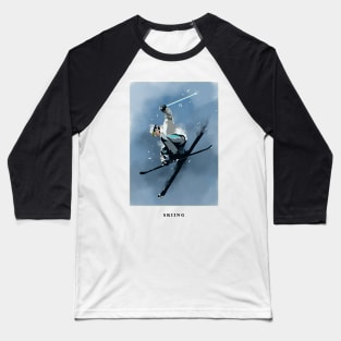 Skiing Baseball T-Shirt